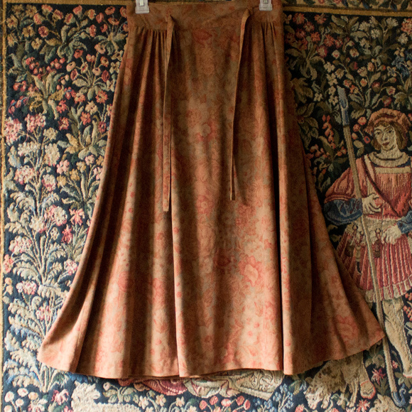 Vintage Dresses & Skirts - HP Western / Boho Floral Festival Skirt faux suede